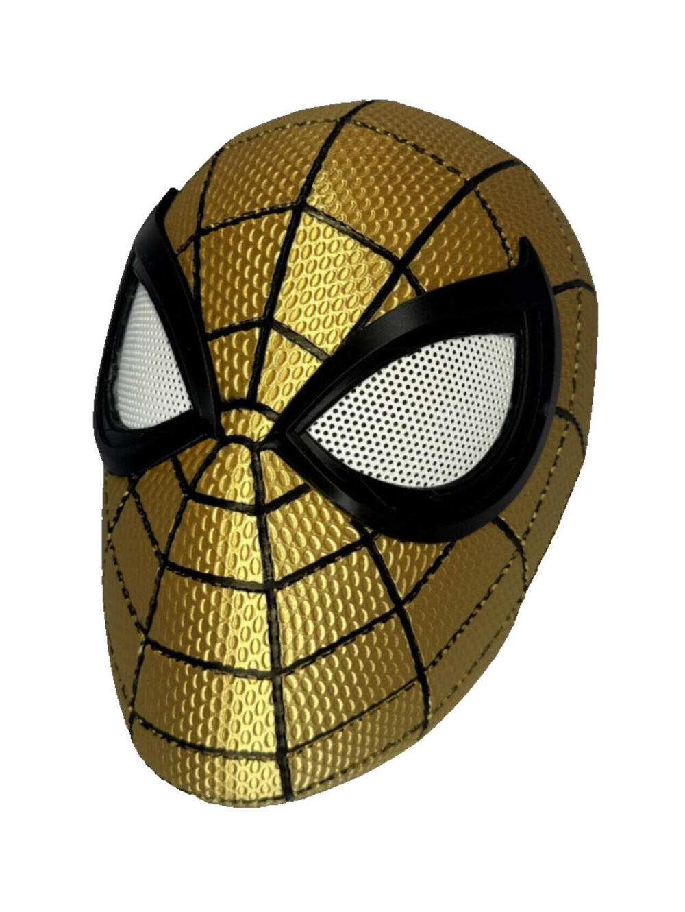 3D Printed Gold and Black Spider-Man Full Face Mask Helmet Mesh Eyes Adult